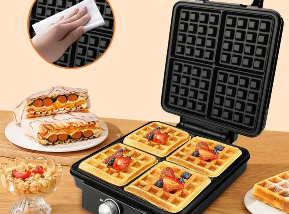 Gofrownica EXTRALINK EX.29829 Czarny głębokie płyty, łatwe dodawanie składników, więcej możliwości serowania