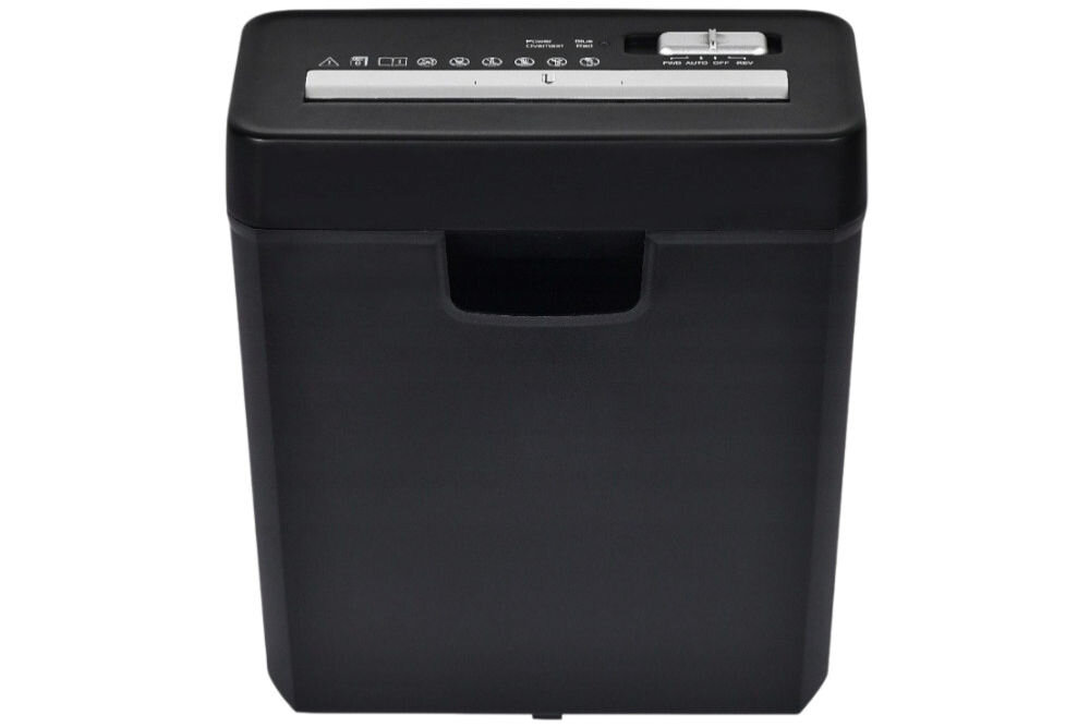 Niszczarka EXTRALINK EX.29836, P‑2, paski, bezpieczeństwo, papier, na białym tle niszczarka frontem na wprost