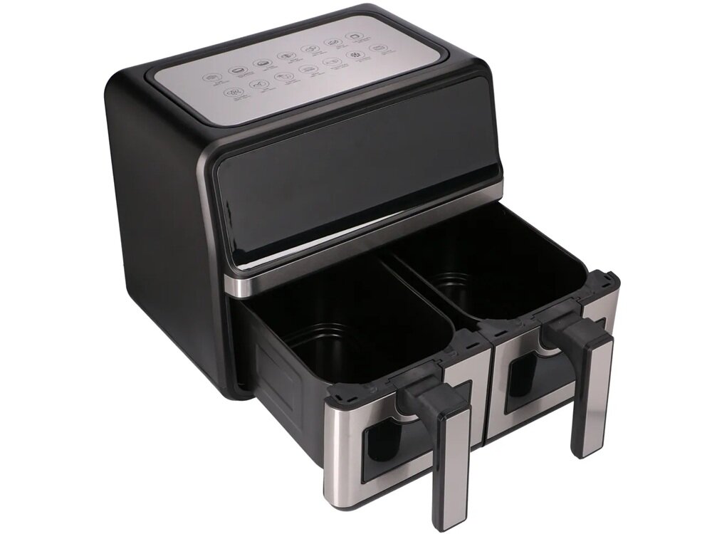 Air Fryer Frytkownica beztłuszczowa EXTRALINK SJ-900 duża pojemność, dwa rózne dania, oszczędność czasu i energii