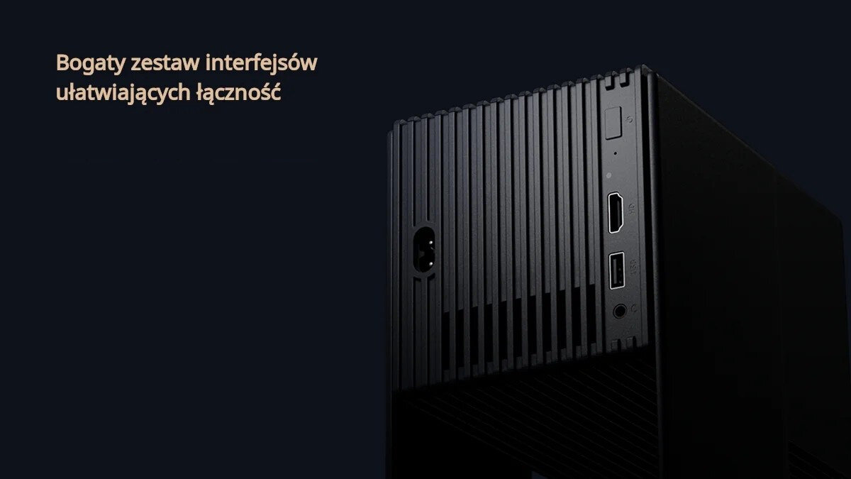 Projektor WANBO Cube 2 Pro Wi-Fi HDMI USB wyjście audio streaming, kadr projektora z widokiem na złącza