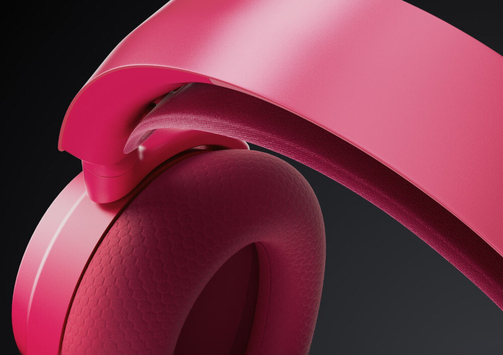 Słuchawki STEELSERIES Arctis Nova 7X Gen 2 stalowa rama miękkie tkaniny komfort długotrwały, kadr słuchawek na  czarnym tle