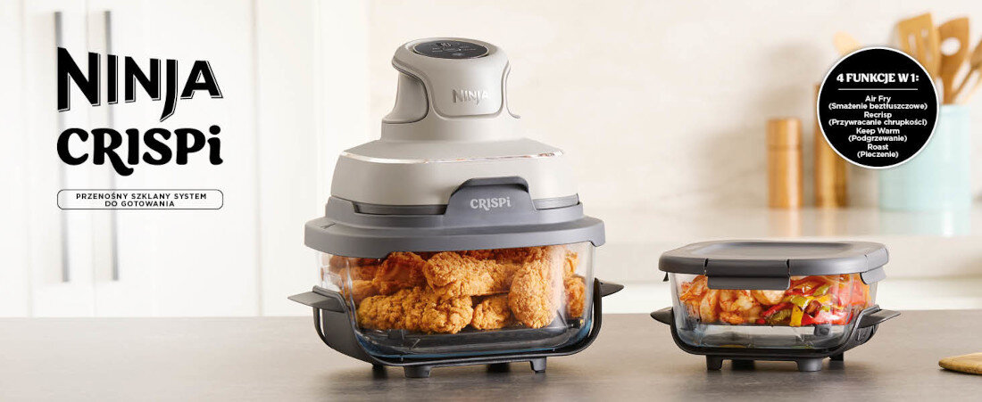 Air Fryer Frytkownica beztłuszczowa NINJA FN101EUST Crispi 1700W wygląd design prezentacja wizualizacja Wszechstronne gotowanie