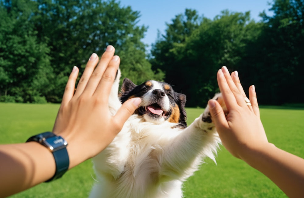 SJCAM C400 slow motion time lapse loop recording car mode detekcja ruchu Funkcje tworzenia filmów poklatkowych i zwolnionych ujęć - ujęcie pierwszoosobowe, widoczne ręce i pieska