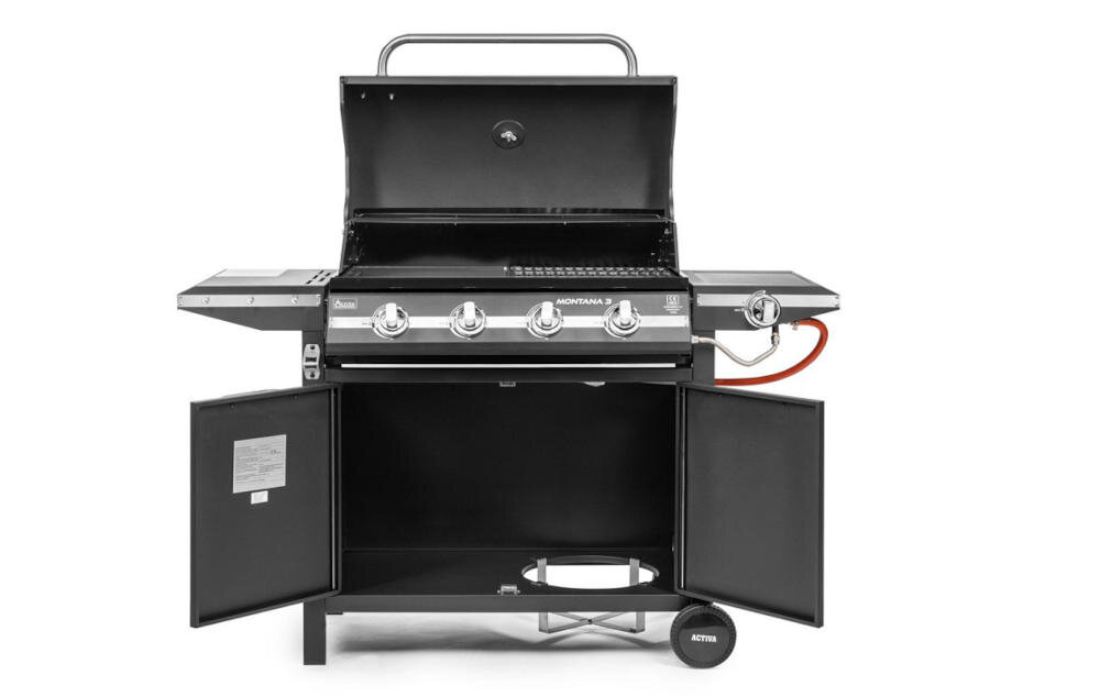 ACTIVA Montana III 19785G kompaktowe wymiary składana półka niewiele miejsca grillowanie zamykana szafka