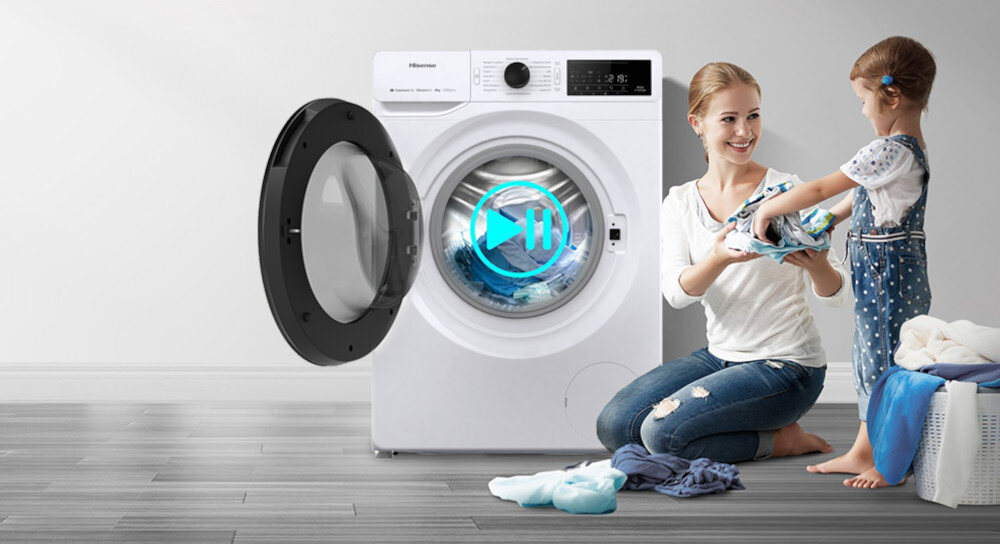 PRALKA HISENSE WF5S7041BW PL dodaj ubranie w trakcie prania Add&pause