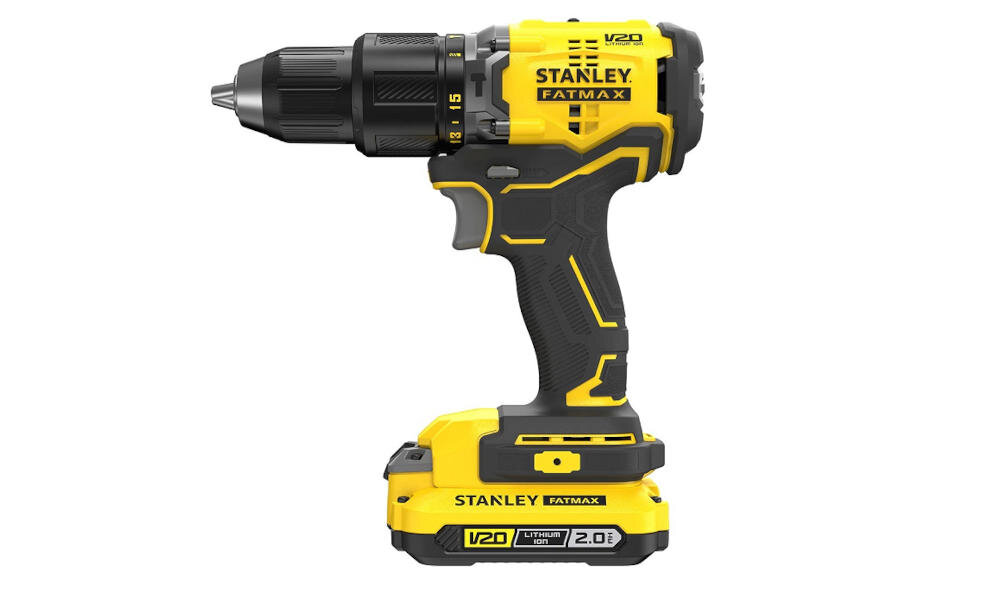 STANLEY-SFMCD715-D2K-QW wier moc czas praca technologia silnik bezszczotkowy prędkość wydajność beton cegła młot drewno metal moment obrotowy
