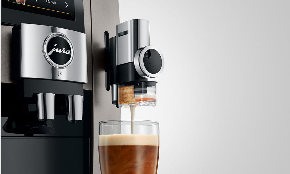 Ekspres JURA J8 Midnight Silver (EA) Funkcja Sweet Foam Sweet Latte smak preferencje mozliwosci