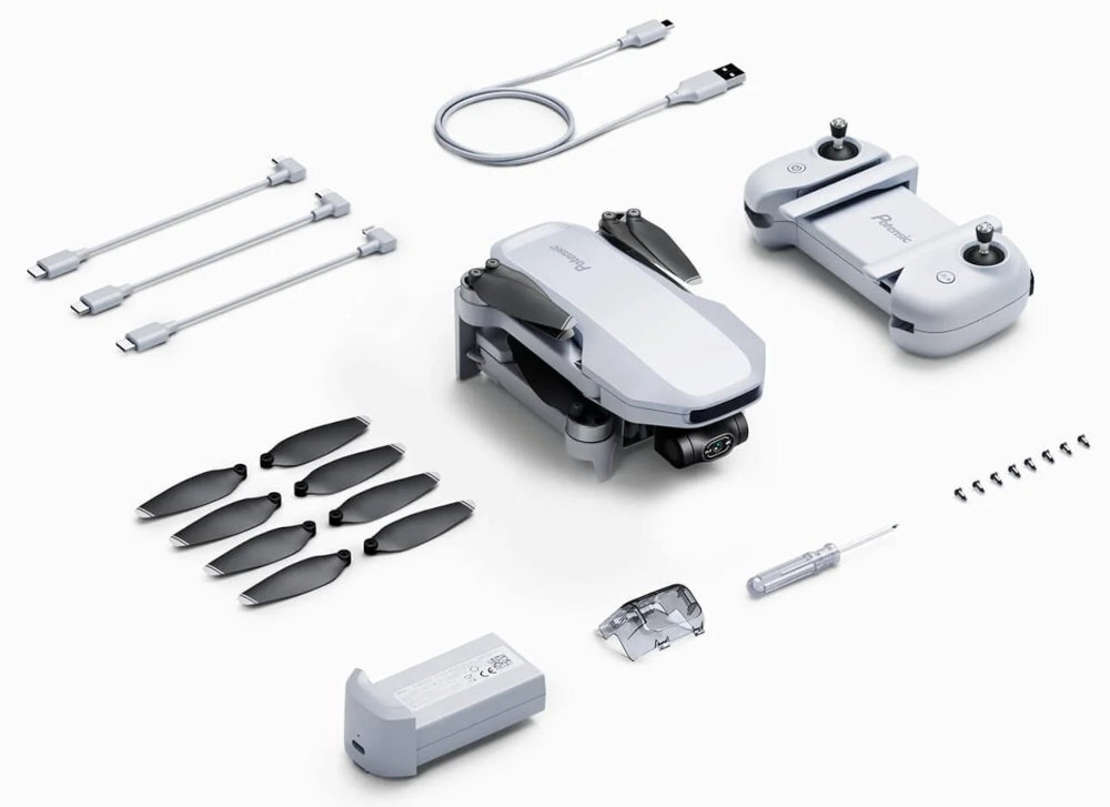 Dron POTENSIC Atom Basic pilot zdalnego sterowania, bateria, 8 śmigieł, 8 zapasowych śrubek