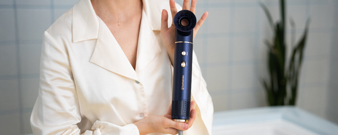 Suszarka HUMANAS AirTouch HD-AT05 Srebrny 1000 W Magia aromaterapii dysza na olejki eteryczne  pielęgnacja zapach Aromatyczny strumień powietrza naturalne składniki olejków  relaks stylizacja