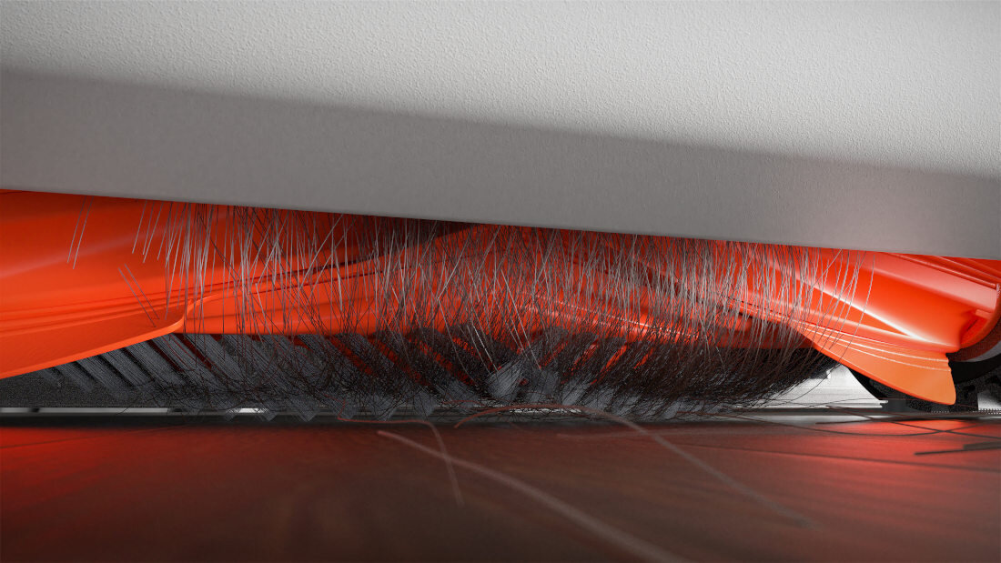 Robot sprzątający XIAOMI Vacuum H40 radzenie sobie z włosami Wielokierunkowa konstrukcja szczotki prowadzenie w kształcie litery V Złota końcówka V boczna szczotka działa w pięciu krokach zamiata, zwija, zbiera, czesze i odprowadza włosy prosto do pojemnika