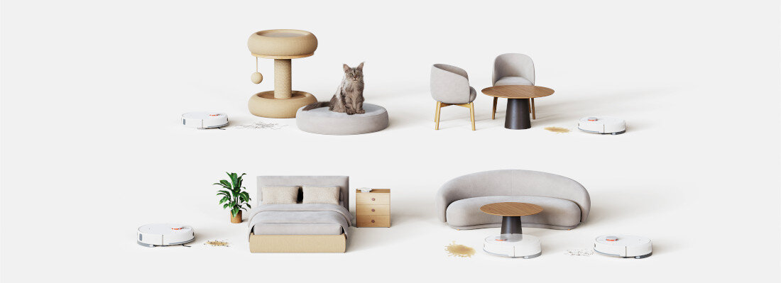 Robot sprzątający XIAOMI Vacuum H40 swobodne pokonywanie przeszkód Elastyczna nawigacja automatyczne dokowanie między krzesłami, przy listwach wokół nóg stołów