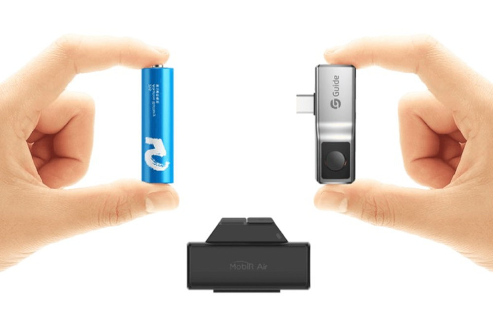 GUIDE SENSMART MobIR Air MobIR Air 20 g baterii AA ułatwia dostęp do trudno dostępnych miejsc - prównanie kamery do bateri aa