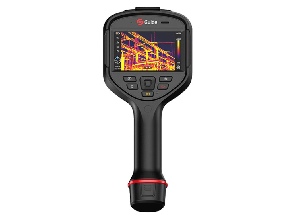 GUIDE SENSMART H3 4,3 dotykowy wyświetlacz LCD 800x480 Guide Sensmart H3 Intuicyjna obsługa przełączanie trybów minimalna odległość obiektu 0,1 m podglądu w czasie rzeczywistym - kamera od tyłu na białym tle, widoczny ekran i panel sterowania