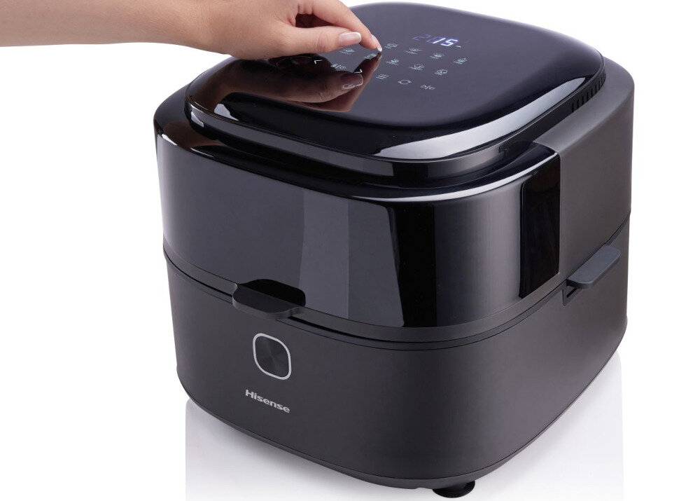 Frytkownica beztłuszczowa HISENSE HAF1350DR Air Fryer Sterowanie dotykowe Cyfrowy wyświetlacz LED timer ustawienia temperatura czas zakres