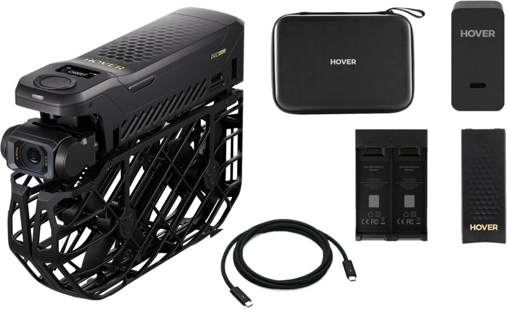 Dron HOVERAIR X1 Promax Zdjęcie zawartości zestawu na białym tle
