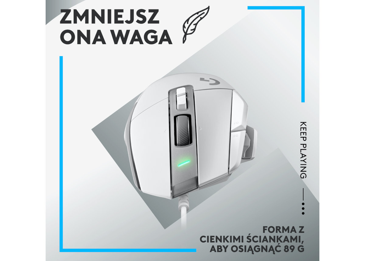 MYSZ LOGITECH G502 X idealnie dopasowana budowa