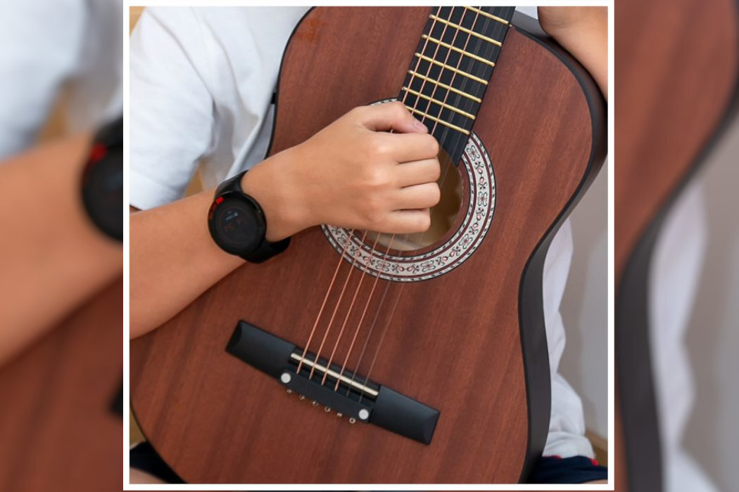 Gitara akustyczna NN AG 34 1/2 Ciemne drewno dzieci dorośli wytrzymała klasyczna mała nauka zabawa