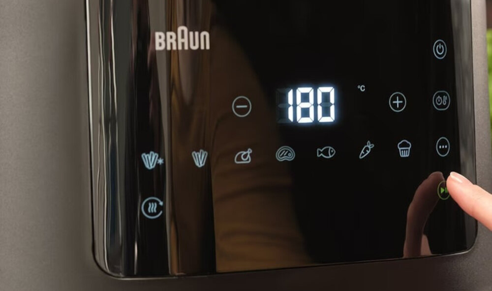Frytkownica beztłuszczowa BRAUN MultiFry 3 HF-3030 8 automatycznych programów piekarnik grill mrożone frytki warzywa kurczak ryby mięso ciasto funkcja podgrzewania