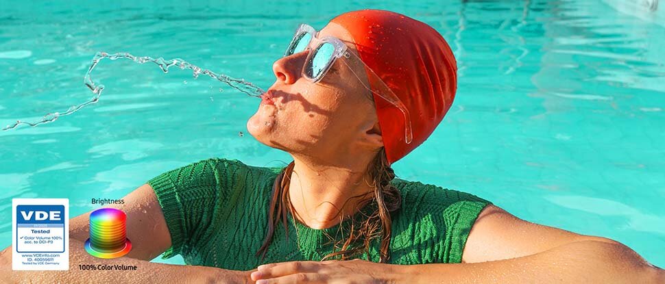 970x415 100 color volume with quantum dot pc 100% Natężenie Kolorów dzięki technologii Quantum Dot w telewizorze Samsung QLED Q8F 4K Vision AI Smart TV (2025) dostępnym w sieci Media Expert