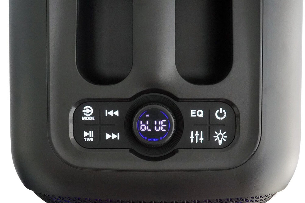 Power Audio BLAUPUNKT PB6LED głośnik pilot zdalnego sterowania wyświetlacz LED tryb pracy głośność, kadr na wyświelacz LED