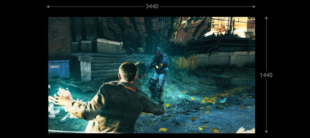 Monitor ACER Nitro ED340CURX0bmiipx 34 cale 3440x1440px 200Hz 1 ms [VRB] Curved prezentacja gry w rozdzielczości WQHD czarne tło szybka reakcja wyraźny i płynny obraz zakrzywiony ekran