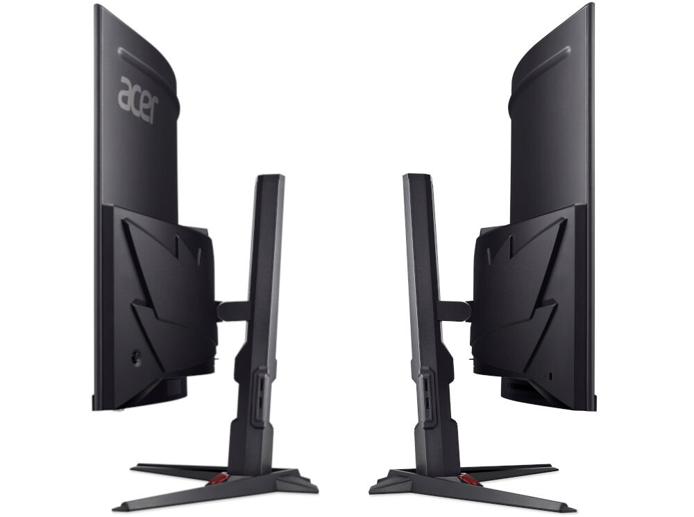 Monitor ACER Nitro XZ323QU Z1 31.5 cala 2560x1440px 280Hz 1 ms [VRB] Curved prezentacja portów i gniazd monitor przedstawiony od boków na białym tle DisplayPort 1.4 2 x HDMI 2.0 gniazdo DC-in zasilania wyjście słuchawkowe płynne przełączanie