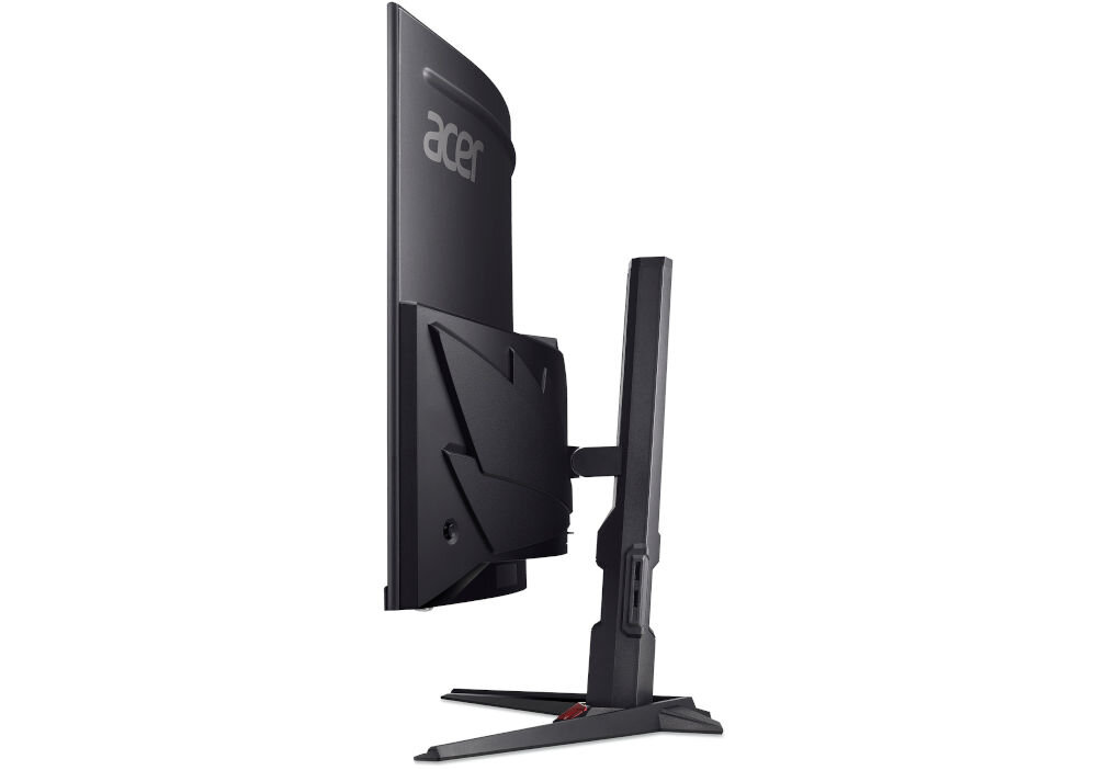Monitor ACER Nitro XZ323QU Z1 31.5 cala 2560x1440px 280Hz 1 ms [VRB] Curved prezentacja monitora od boku na białym tle dwa głośniki 2W bez potrzeby podłączania dodatkowego sprzętu audio