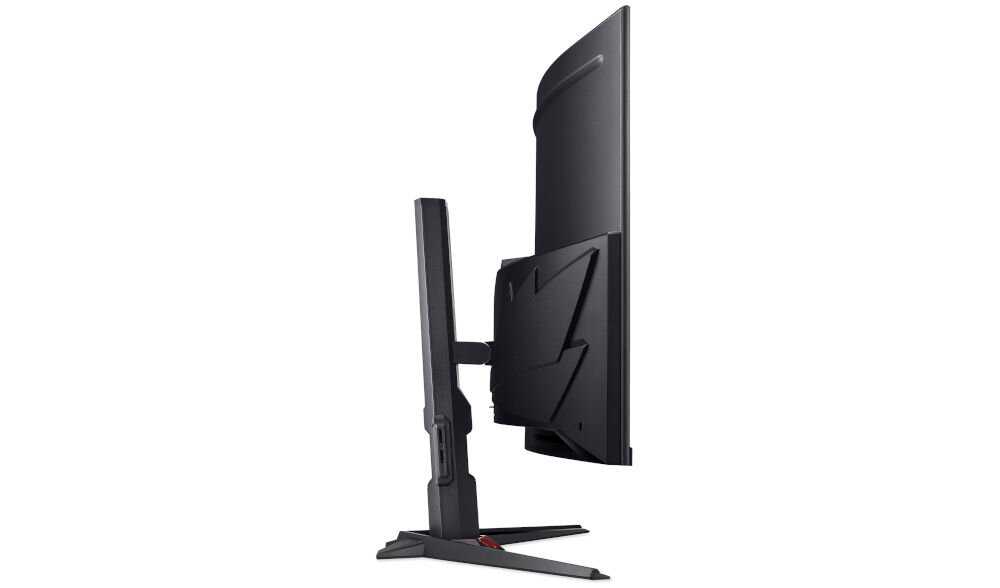 Monitor ACER Nitro XZ323QU Z1 31.5 cala 2560x1440px 280Hz 1 ms [VRB] Curved prezentacja monitora od boku na białym tle regulowana podstawa zakres regulacji dostosowanie pozycji ograniczenie napięcia