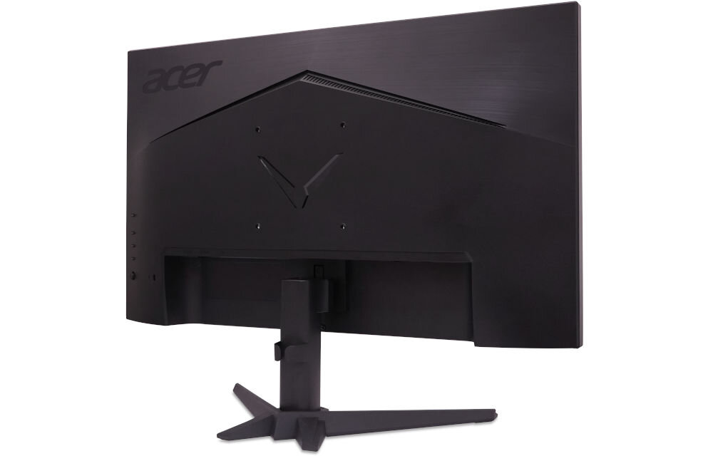 Monitor ACER Nitro VG270K V4 27 cali 3840x2160px IPS 160Hz 0.5 ms [GTG]  prezentacja monitora od tyłu na białym tle pod kątem dwa głośniki 2W bez potrzeby podłączania dodatkowego sprzętu audio