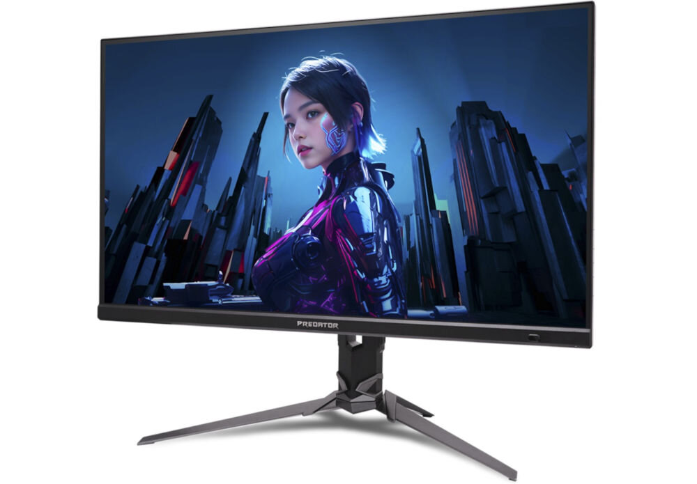 Monitor ACER Predator XB273K V5 27 cali 3840x2160px IPS 160Hz 0.5 ms [GTG]  prezentacja monitora na białym tle od przodu pod kątem DisplayHDR 400 przewaga w dostrzeganiu szczegółów jasne i wyraźne światła