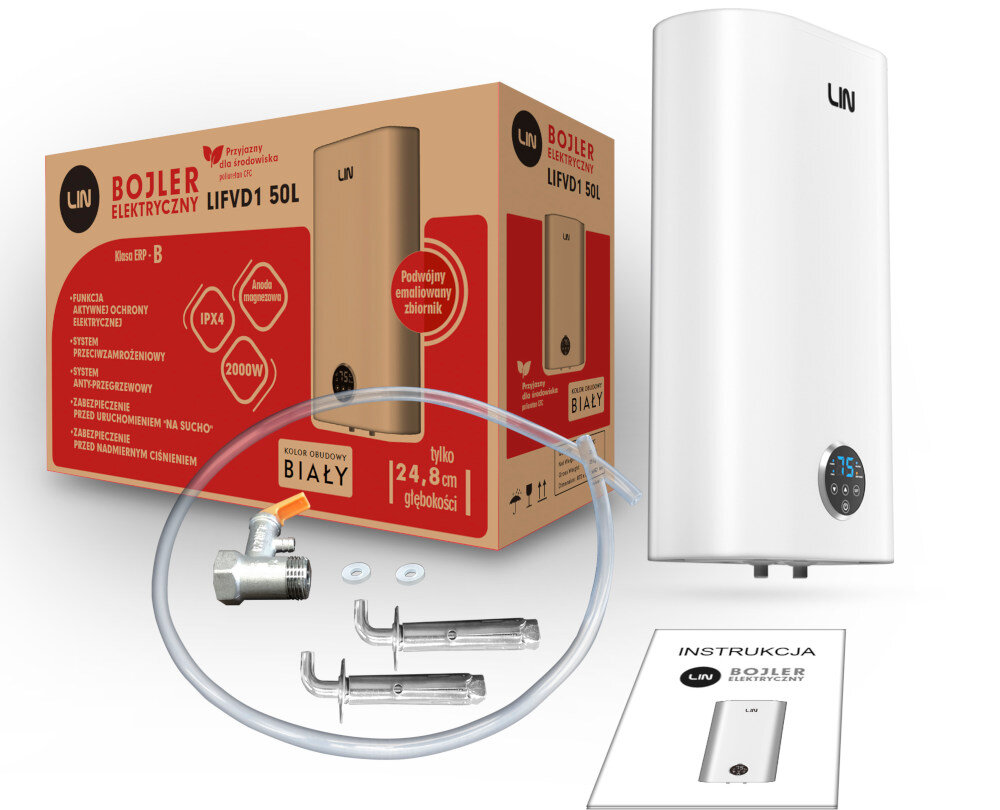 Bojler elektryczny LIN LIFVD1 zestaw akcesoria komplet wyposazenie