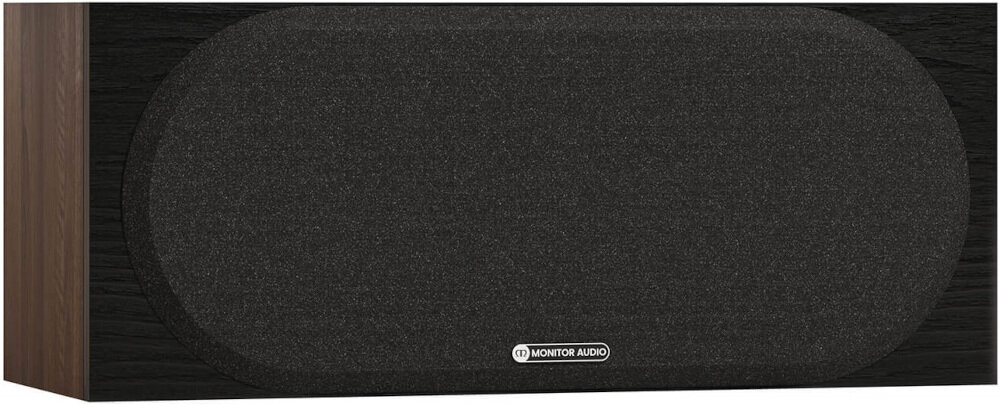 Głośnik centralny MONITOR AUDIO Bronze Centre 7G stabilne podpory regulacja poziomu, kolumna po skosie na białym tle