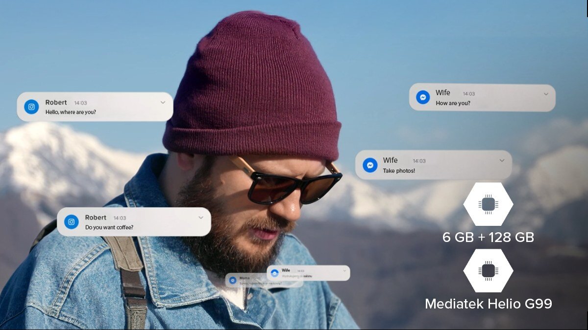 Smartfon HAMMER Ranger procesor Helio G99 Android 15 6 GB RAM 128 GB 