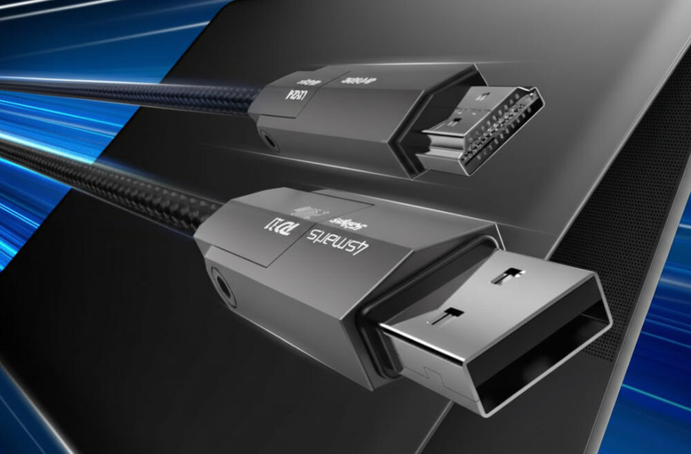 Kabel USB-C - HDMI 4SMARTS ComboCord USB4 HDMI 240W 1.5m Czarny kabel USB4 240W 1.5m