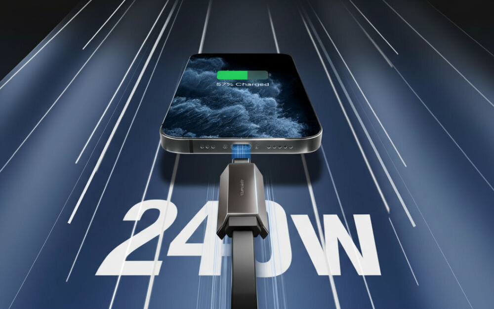 Kabel USB-C 4SMARTS Enterprise Storage USB 240W 6cm Graphit 40Gbps PD 3.1 240W