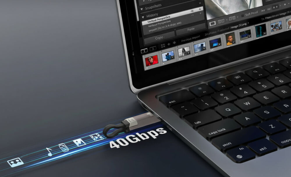 Kabel USB-C 4SMARTS Enterprise Storage USB 240W 6cm Graphit kompaktowy 6cm Zinc Alloy TPE