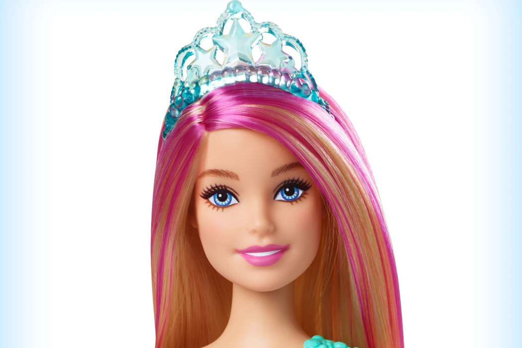 Lalka Barbie Dreamtopia Syrenka Migoczące światełka HDJ36 Świecąca prezent dziewczynka woda ogon towarzyszka przygody ląd woda przycisk gwizdka gorset płetwy księżniczka stylizacja