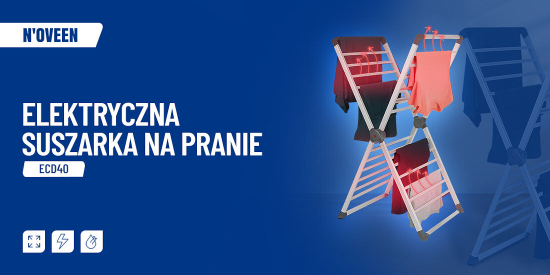 Suszarka na pranie NOVEEN ECD40 wygląd prezentacja wizualizacja design Do każdego wnętrza