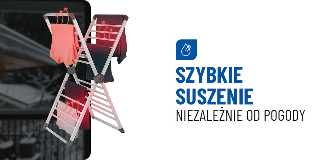 Suszarka na pranie NOVEEN ECD40 redukuje czas schnięcia ubrań moc funkcja grzania możliwości świeżość szybkie suzenie
