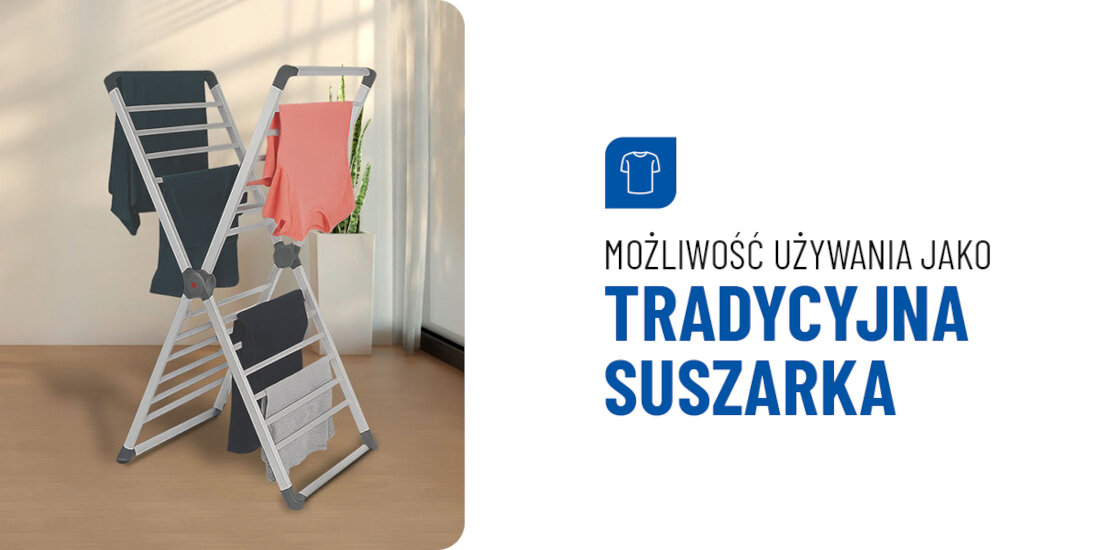 Suszarka na pranie NOVEEN ECD40 Bez zasilania w dwóch trybach z funkcją grzewczą i bez