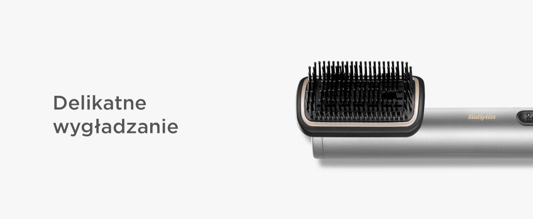 Suszarka BABYLISS Air Wand AS6555E Delikatne wygładzanie Miękka szczotka z poduszką powietrzną ochrona Elastyczne włosie zakończone kulkami wyprofilowany, owalny kształt