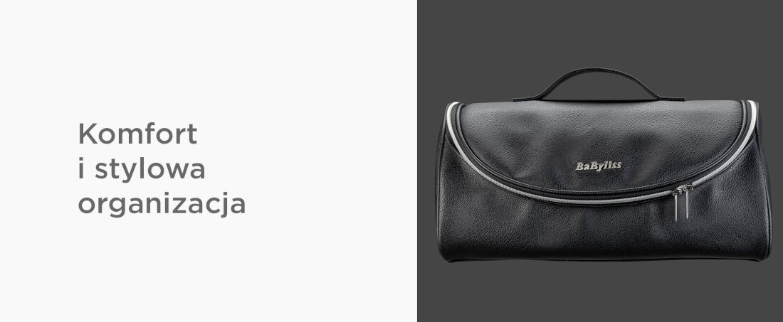 Suszarka BABYLISS Air Wand AS6555E 1600 Komfort i stylowa organizacja praktyczne etui na Air Wand przegródki porządek nakładki