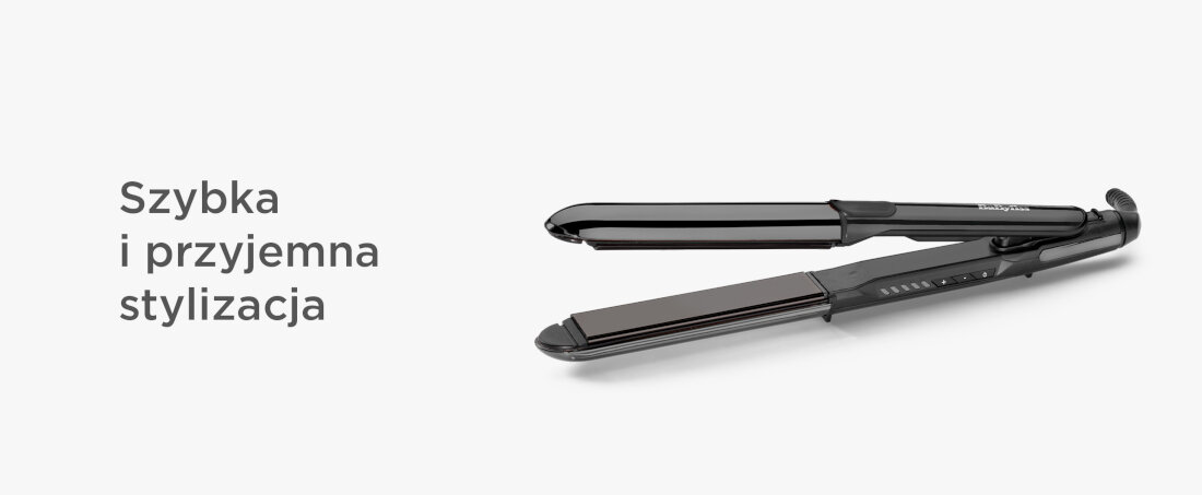 Prostownica BABYLISS ST486E Szybka i przyjemna stylizacja Wyprofilowana, zaokrąglona i ultragładka stali nierdzewnej ułatwienie tworzenie loki fale