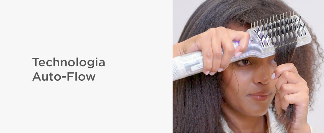 Szczotka prostująca BABYLISS AS6400E Technologia Auto-Flow  automatycznie dostosowuje kierunek nawiewu wzdłuż pasm  w dół włosów naturalne, proste wykończenie