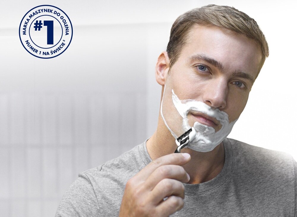 Golarka GILLETTE Mach3 + 7 ostrzy ergonomiczny uchwyt, niska siła tnąca
