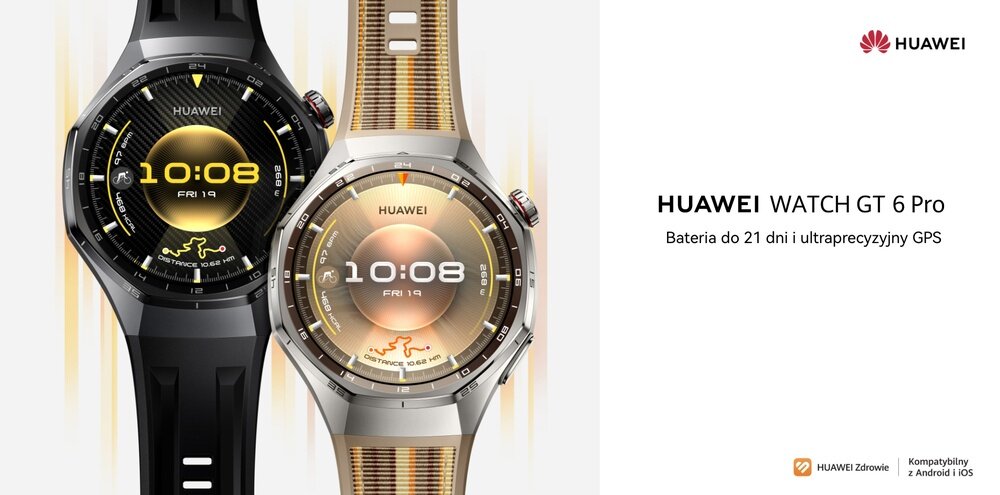 Smartwatch HUAWEI Watch GT 6 Pro tytanowa koperta szafirowe szkło ceramiczny spód