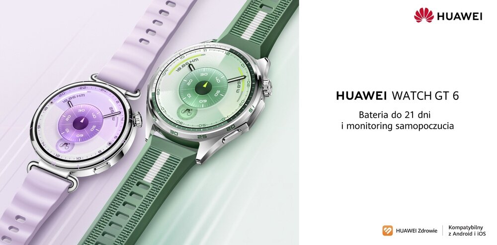 Smartwatch HUAWEI Watch GT 6 elegancki design i codzienne użytkowanie