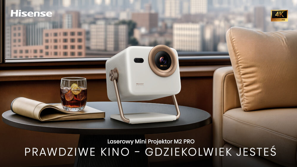 Projektor HISENSE M2 Pro kino domowe 4K obraz AI Upscaler HDR