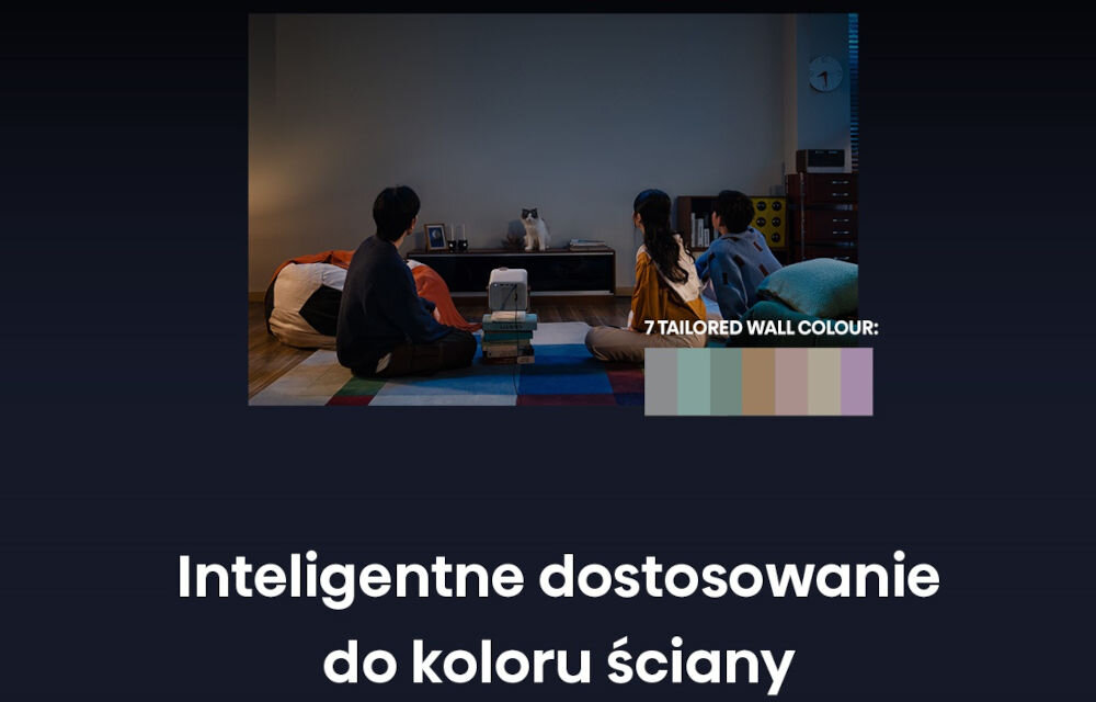 Projektor HISENSE M2 Pro korekcja koloru ściany kalibracja do 7 odcieni