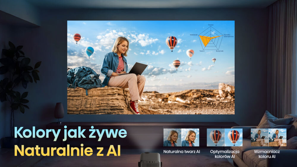 Projektor HISENSE M2 Pro AI korekcja kolorów klatka po klatce realistyczne kolory